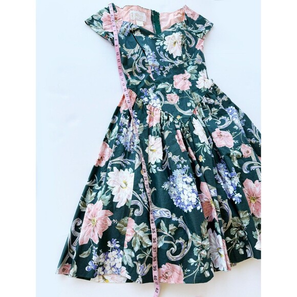 80's Vintage Loralie Floral Cotton Swing Square Dance Sweetheart Dress 6 fits XS - Picture 7 of 10